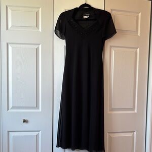 Donna Morgan Black Sheath Dress with Flutter Sleeves